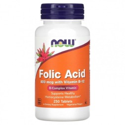 Витамины группы B NOW Folic Acid 800mcg  (250 tabs)